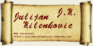 Julijan Milenković vizit kartica
